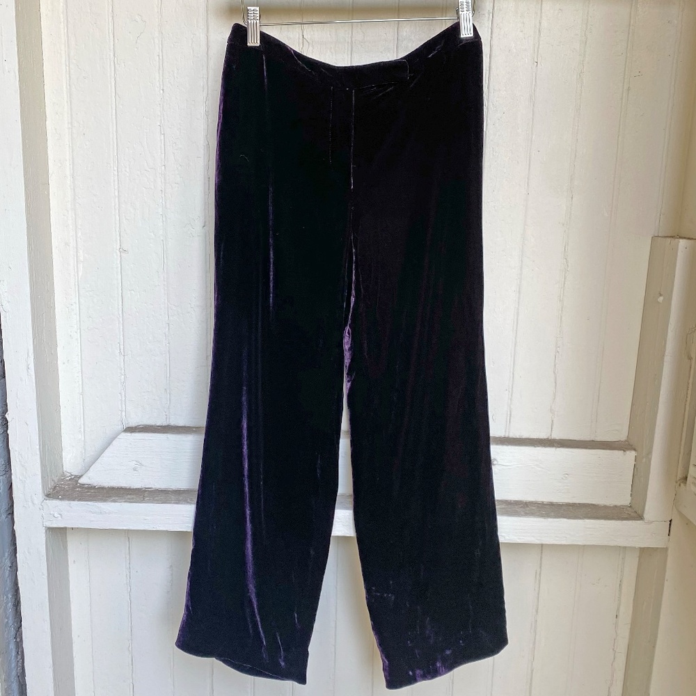 Vintage Emporio Armani Purple Velvet Flared Pants